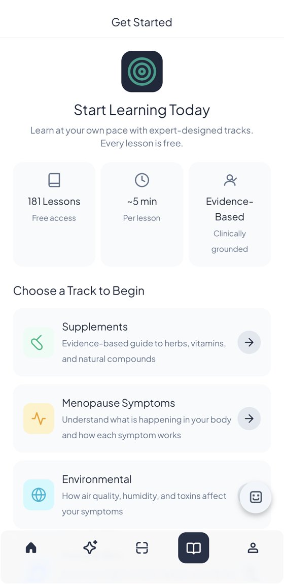 Learning tracks on supplements, menopause symptoms and environment